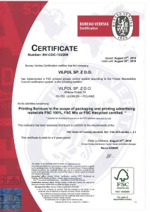 Drukarnia Vilpol certyfikat ISO 